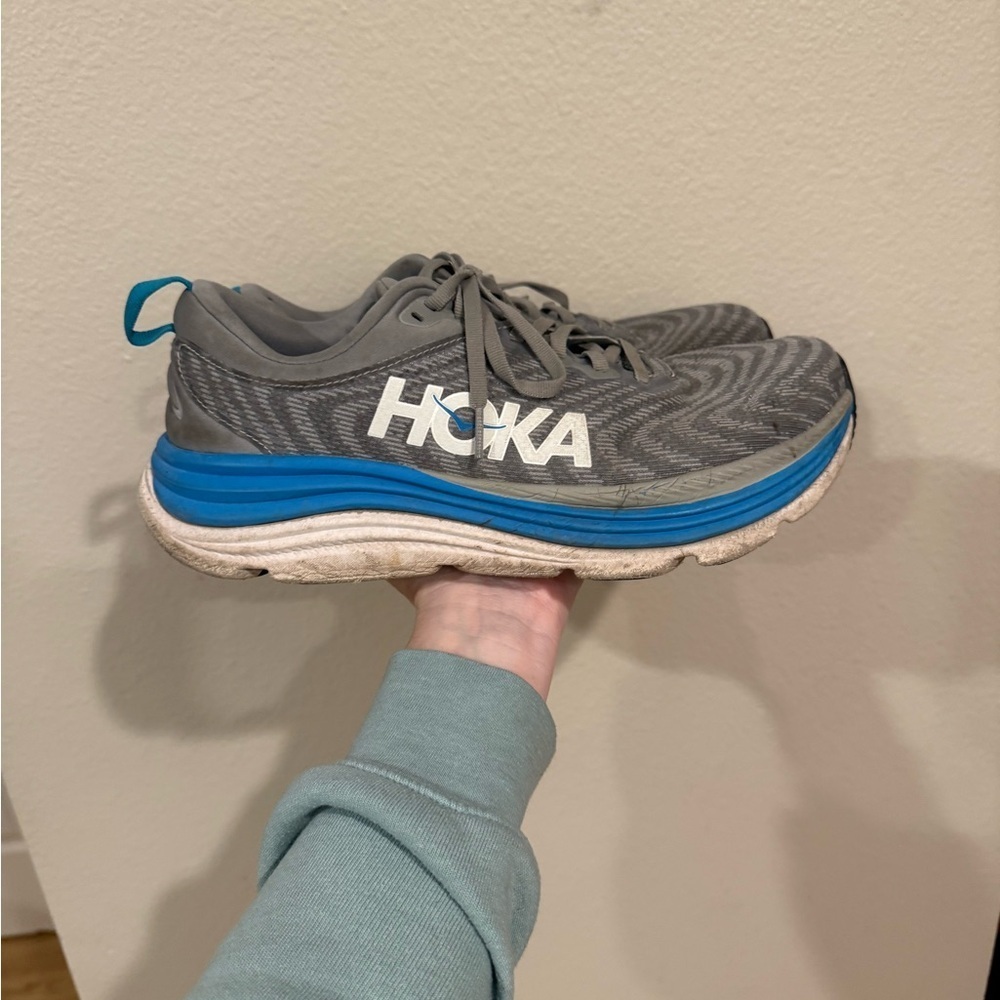 Hoka Men’s Gray and Blue Sneakers 9.5D